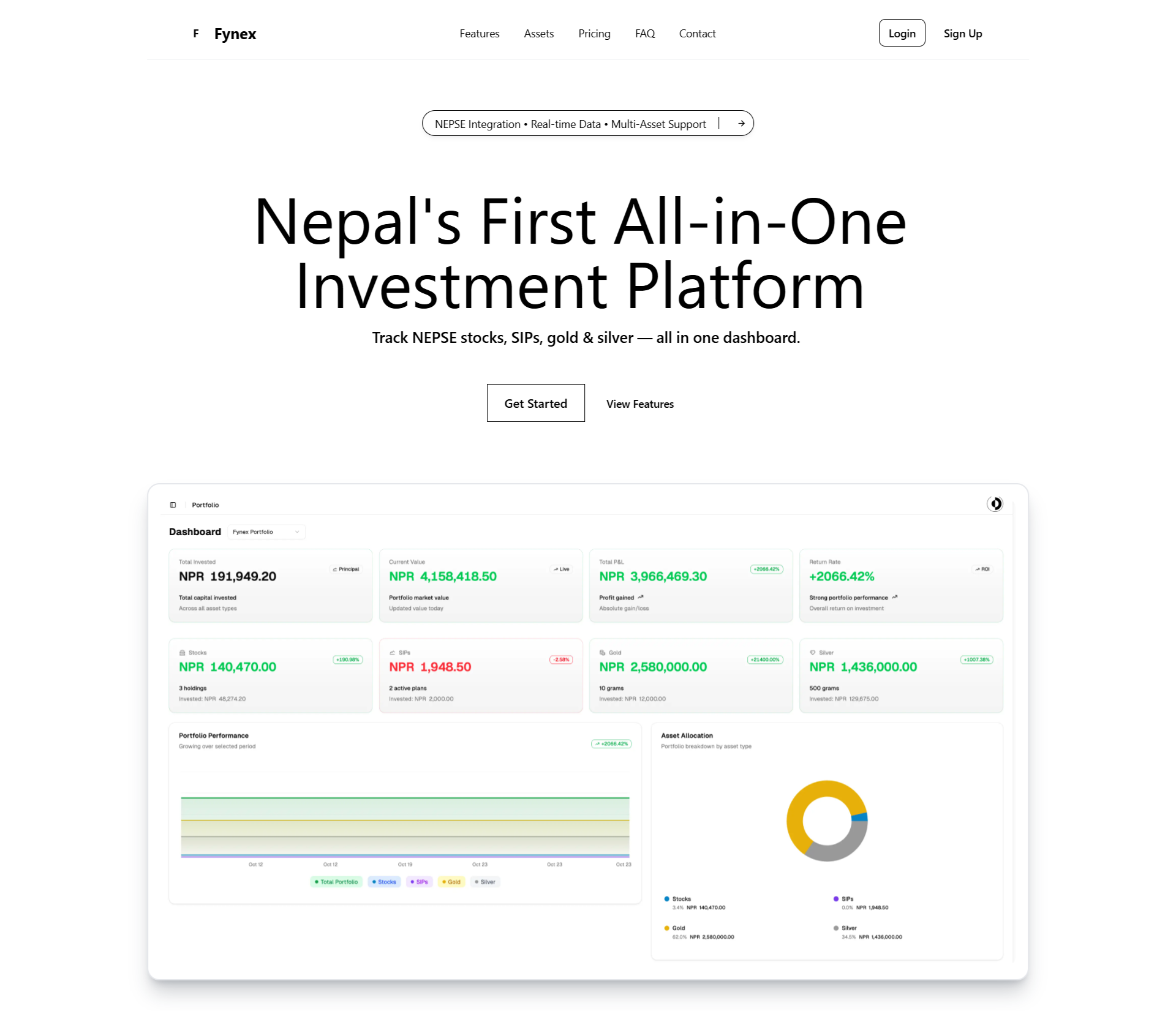 Fynex Dashboard Screenshot